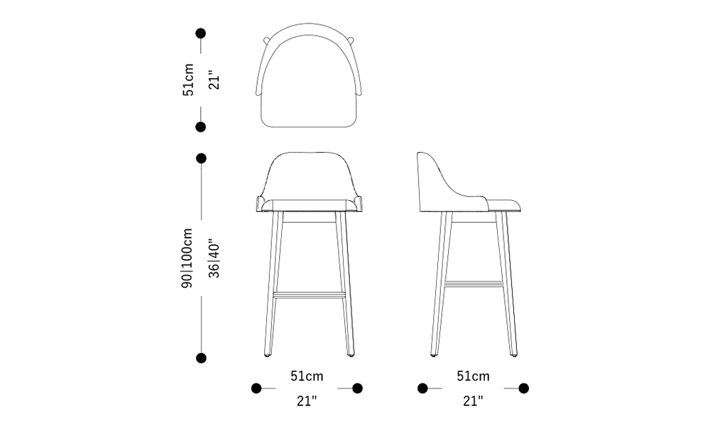 Image of the main dimensions of the product